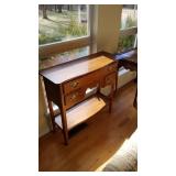 Vintage oak side table with drawers 31 x 32 x 11