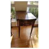 Drop leaf side table with drawer and pull out 28 x 36 x 27 (with sides up)