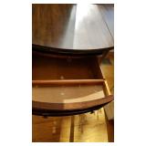Drop leaf side table with drawer and pull out 28 x 36 x 27 (with sides up)