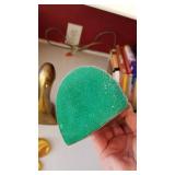 Brass duck book ends 7 x 4, brass mallard duck and 4 leadlf clover