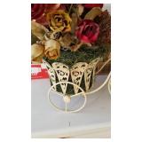 Metal tricycle floral decor and metal stand with floral decor 22" tall