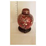 Oriental Ginger jar on stand