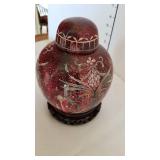 Oriental Ginger jar on stand