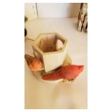 Bird houses, vase and bird candle holders