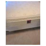 Queen size bed frame with headboard, mattress and Box Spring.