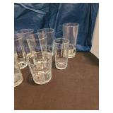 12 assorted drinking glasses