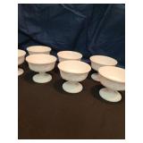 7 vintage white milk glass sherbet bowls