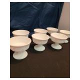 7 vintage white milk glass sherbet bowls