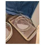 Pyrex 9x13 pans, one has insulated case, one is chipped, glass bowls, pie plate
