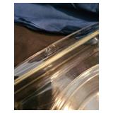 Pyrex 9x13 pans, one has insulated case, one is chipped, glass bowls, pie plate