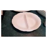 Coalport Country Ware china platter, divided dish, corn holder plates and pepper shaker