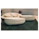 Coalport Country Ware china platter, divided dish, corn holder plates and pepper shaker