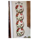Cracker Barrel Apple Collection plates and plate holder