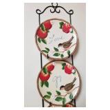 Cracker Barrel Apple Collection plates and plate holder