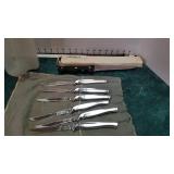 Black Angus II filet knife and 6 Carvel Hall stainless steak knives