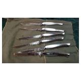 Black Angus II filet knife and 6 Carvel Hall stainless steak knives