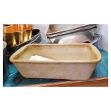 Pampered Chef stoneware loaf pan and other baking pans