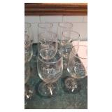 17 Rancho Sisquoc wine glasses and 3 wine glasses
