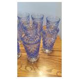 Blue Whitehall Cubist pattern glasses set of 13
