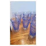 Blue Whitehall Cubist pattern glasses set of 13