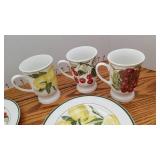 American Atelier Harvest Fruit dishes set of 7 pc
