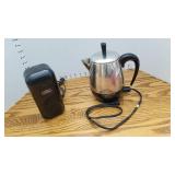 Farberware electric coffee pot and Grindmaster Cafemill