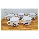 Set of 5 soup/coffee mugs