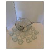 Punch bowl with 12 cups