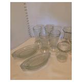 Ice cream glasses and sundae dishes