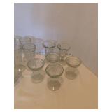 Ice cream glasses and sundae dishes