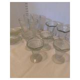 Ice cream glasses and sundae dishes