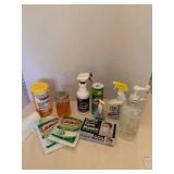 Cleaning supplies, facemasks and trash bags