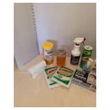 Cleaning supplies, facemasks and trash bags