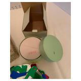 Basket, nesting boxes and other birthday items