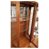 Oak curio cabinet 71 x 43 x 16