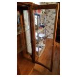 Oak curio cabinet 71 x 43 x 16