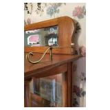 Oak curio cabinet 71 x 43 x 16