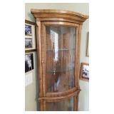 Corner lighted curio with glass shelves 60 x 23