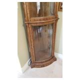 Corner lighted curio with glass shelves 60 x 23