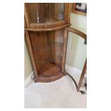 Corner lighted curio with glass shelves 60 x 23