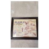 Alaska and butterfly/flowers framed prints (largest is 22 x 19)