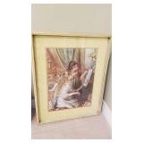 Sisters playing piano framed print 32 x 25