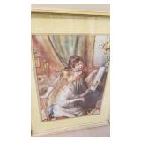 Sisters playing piano framed print 32 x 25