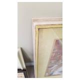 Sisters playing piano framed print 32 x 25