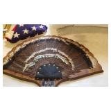 US Flag and Willbros mounted feathers