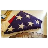 US Flag and Willbros mounted feathers