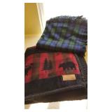 Bob Timberlake throw and blue/green throw