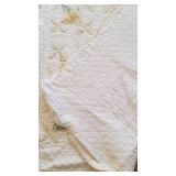 Quilt hand stitched (good condition, stain on back doesnt show thru) approx 7 ft x 7 ft