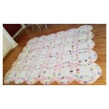 Quilt hand stitched (good condition) approx 5 ft x 6 ft