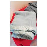 Blanket and a crocheted throw